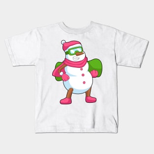 Snowman Snowboard Winter sports Kids T-Shirt